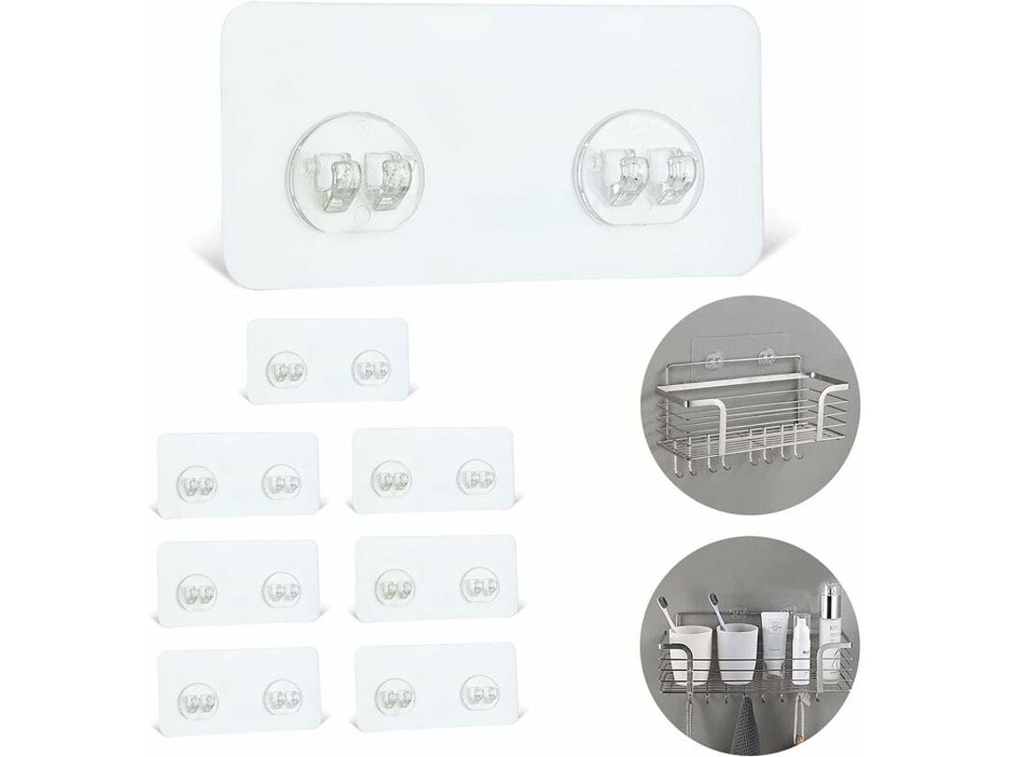 Repuesto adhesivo para montaje en superficies lisas, potente adhesivo para estantes de baño, extracción sin daños, ganchos de pared
