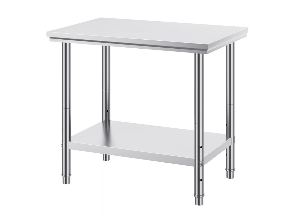 Mesa y banco de trabajo ajustables de acero inoxidable para cocina, lavadero o taller Tekmaquinas
