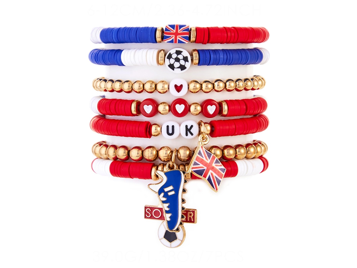 Set Pulseras Elásticas Apilables Mujer Fútbol 2026, Dijes Deportivos, Accesorios Hincha Y Pulseras Amistad