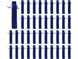 Juego de 50 portalápices de terciopelo azul, estuche individual para bolígrafos y lápices de Gokoco