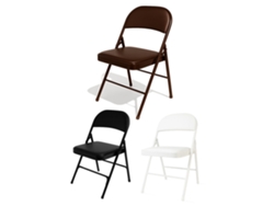 Silla Metálica Acolchada Plegable 80x46x46 Cm | Ideal Para Hogar Y Eventos Marrón Pack 4 Uds