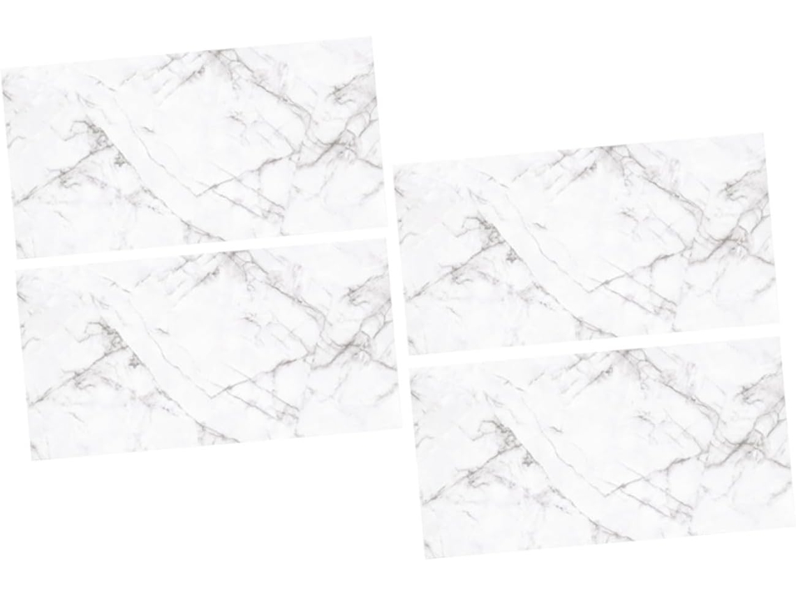 4 Pegatinas De Pared Autoadhesivas De Cristal Con Diseño De Mármol Blanco.