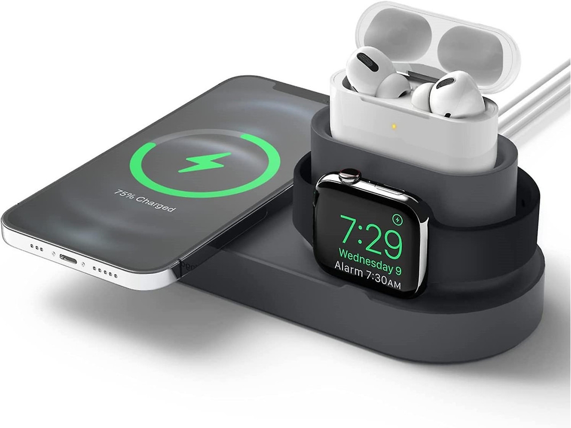Cargador Sem Fio Estação Para Apple Yizhood Gris