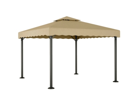 Cenador aluminio y acero gris taupé 3x3 m VIDAXL