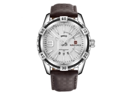 Reloj De Hombre De Piel Auténtica, Resistente Al Agua Hasta 30 M, Movimiento De Cuarzo Con Pantalla Analógica.