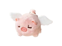 Lindo Peluche De Cerdito Volador Con Cola Meneante, Juguete De Algodón Pp Para Niños, Blanco