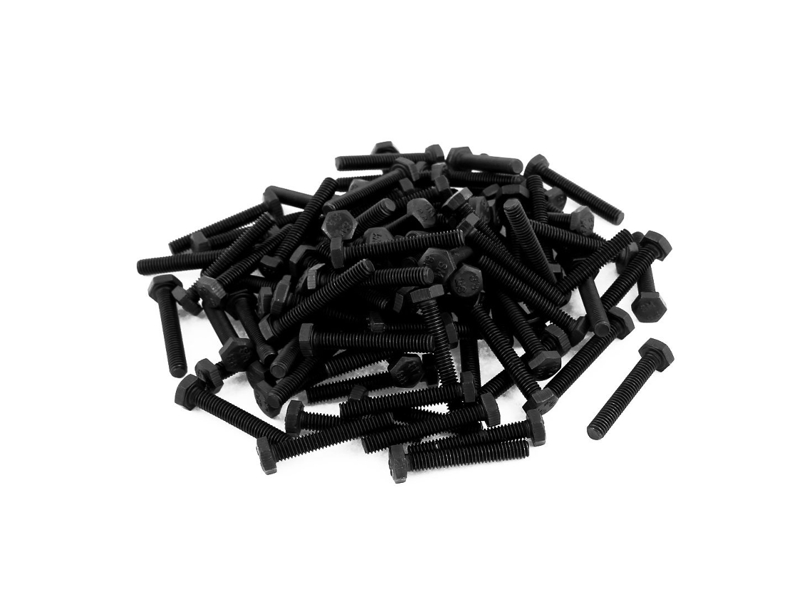 Piezas Tornillo Hexagonal Cabeza Metálica Roscada Completa M4x25mm Grado 8.8, 100