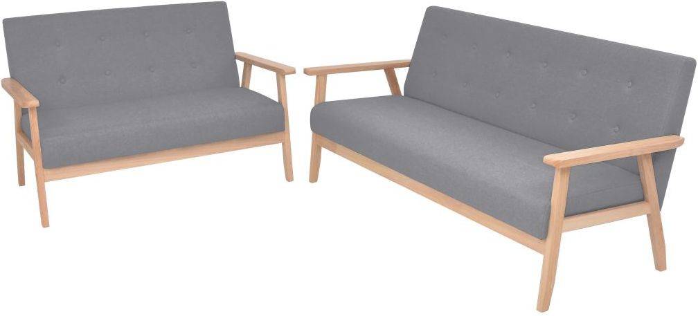 Vidaxl Set De 2 piezas tela gris clara mobiliario hogar habitación juego conjunto