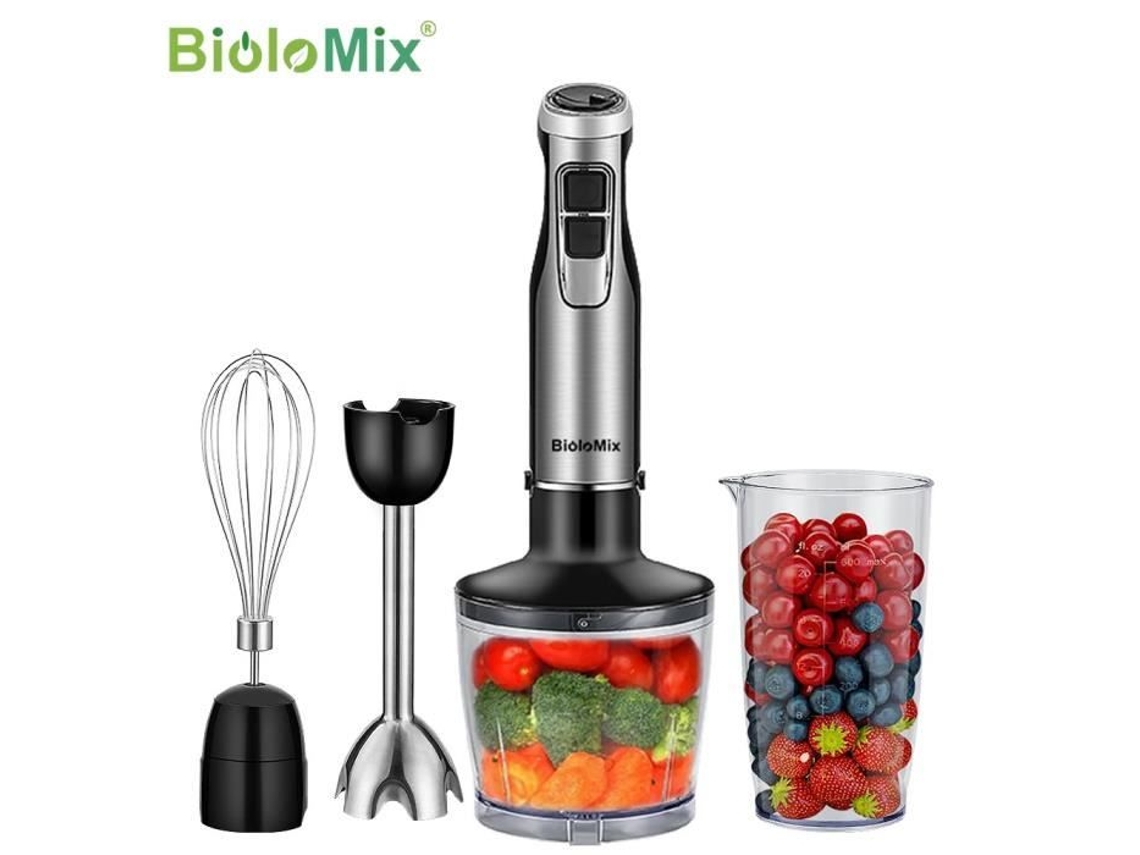 Batidora de mano 4 en 1 Biolomix Bhb1200 1200 W, 6 velocidades, cuchilla de acero inoxidable.bazarland30 POS