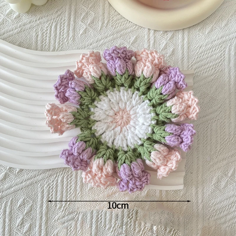 Porta-copos De Crochê Em Formato De Mini Rosas, Ideais Para Jogos Americanos De Cozinha Ou Como Porta-copos Para Uso Doméstico.
