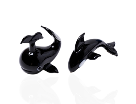 uds. figuritas de ballenas pequeñas sopladas a mano arte de cristal animales marinos estante para palillos regalo decoración de pecera para el hoga...