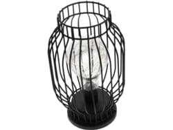 Lámpara De Mesa De Hierro Forjado, Lámpara De Escritorio Estilo Farol, Usb, Negra, Para Decoración De Interiores.