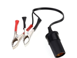 Adaptador De Bateria De 12v Com Clipe, Clipe Jacaré Preto, Cabo De 20cm Para Plugue