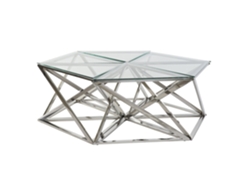 Set 6 Mesa Centro Acero Cristal 137,5x120,5x46cm