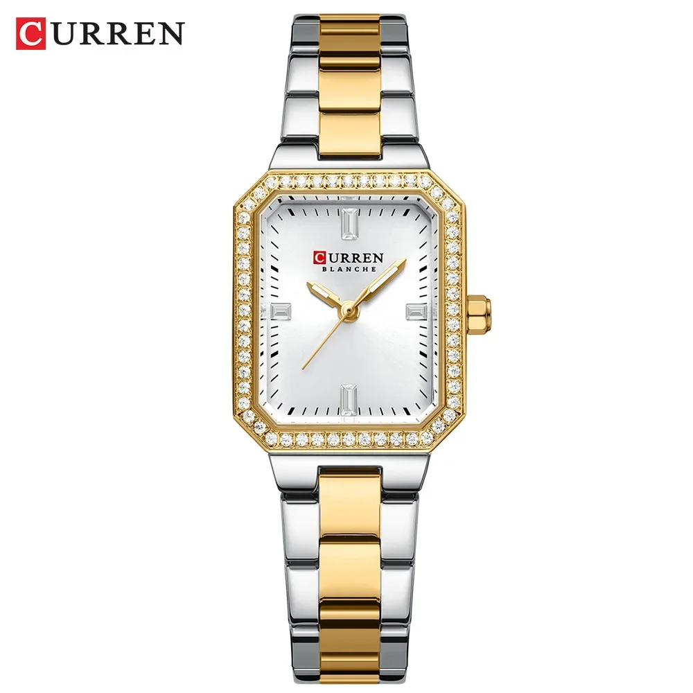 Reloj Luminoso Y Resistente Al Agua Para Mujer (dorado Y Blanco)