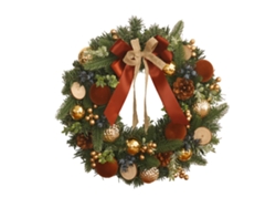 Corona de flores colgante de 40 cm, para árbol de Navidad, pared perimetral o puerta.
