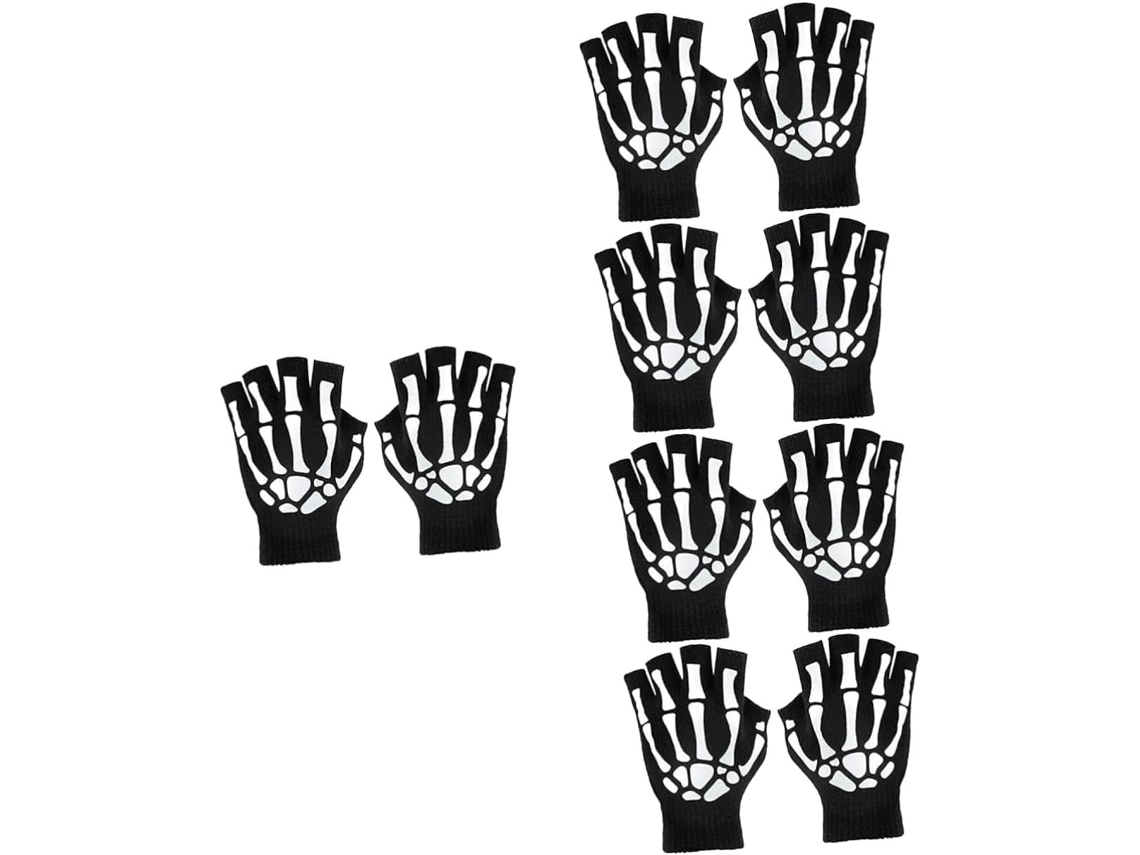 Caveira Iluminada Para Homens E Mulheres, Fantasia De Esqueleto Sem Dedos, Acessórios Para Cosplay De Festa