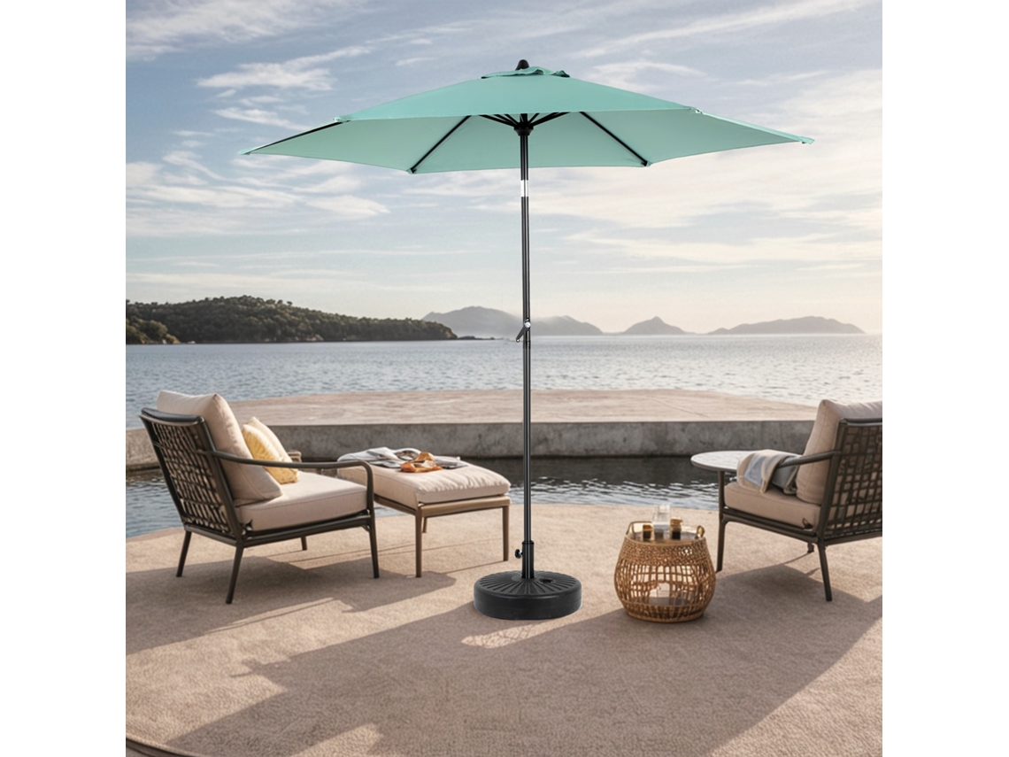 Sombrilla Rectangular Grande De 2,7 M Para Exteriores, De Doble Cara, Con Manivela (verde Claro) (sin Base)