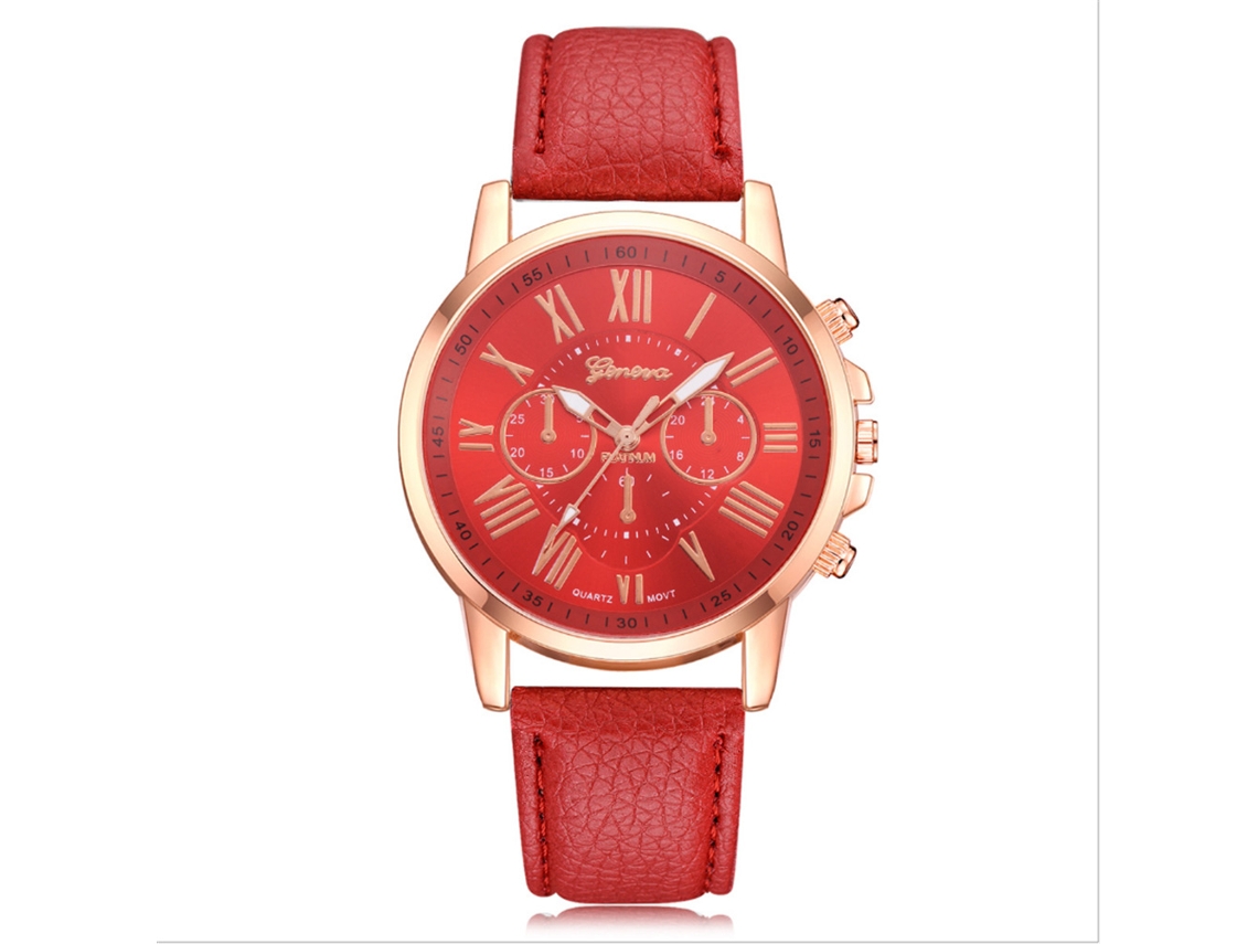 Reloj De Pulsera De Cuarzo Informal Para Mujer Con Correa Redonda De Piel Sintética - Moda