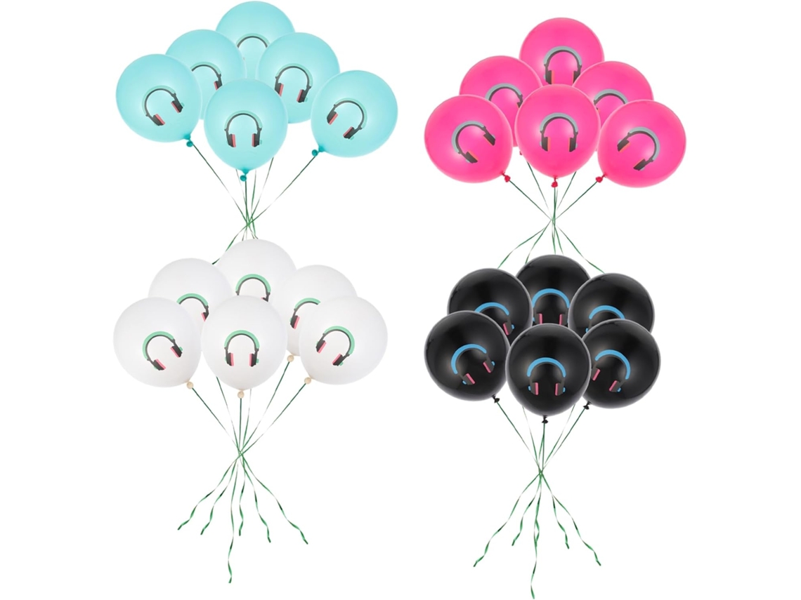 40 Globos Multifuncionales Motivos Musicales, Temáticas Cumpleaños Fiestas Decorativos De Látex Con