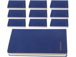 Juego de 10 cuadernos A6 para presupuestos en piel sintética azul, cuadernos para planificación y organización financiera. SFUSHOS