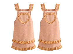 2 Piezas De Delantal De Lona Estilo Coreano Antimanchas, Transpirable Y Resistente Al Desgaste, Para Cocina, Ropa De Trabajo Para Mujer