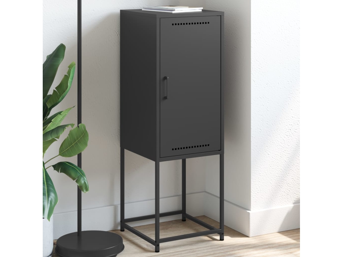 Aparador | Buffet | Armario De Apoyo Alto 36x39x107 Cm Acero Negro Wsd31283 Lovely Home