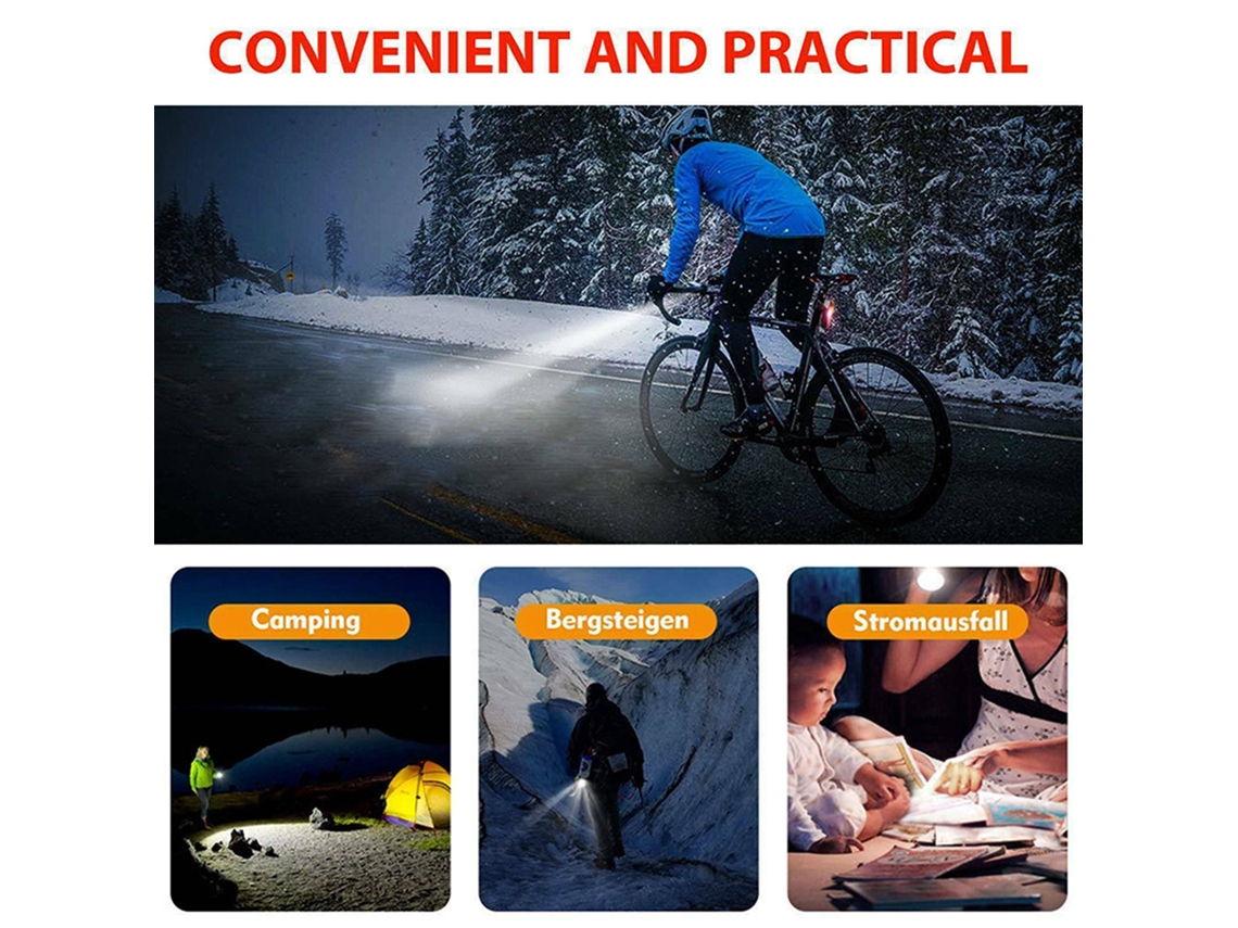 2026-kit De Luces Usb Recargable Para Bicicleta Led Luz Delantera Y Trasera Ip65 Impermeable 3 Modos Luces Para Carretera Y Montaña