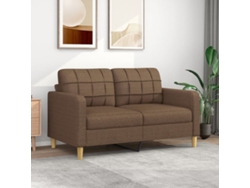 Sofá De 2 Plazas | Sofá De Salón | Sofá De Descanso De Tela Marrón 140 Cm Wsd237130