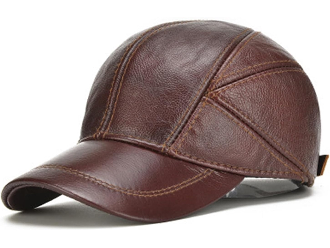 Gorras Casuales De Piel De Vaca Con Orejeras Para Hombre, Colección Otoño 2024