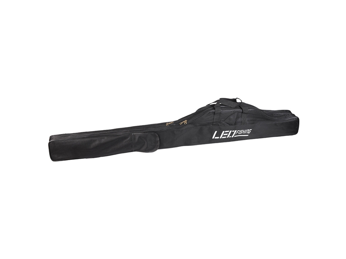 Bolsa plegable para caña de pescar de 1,5 m, color negro