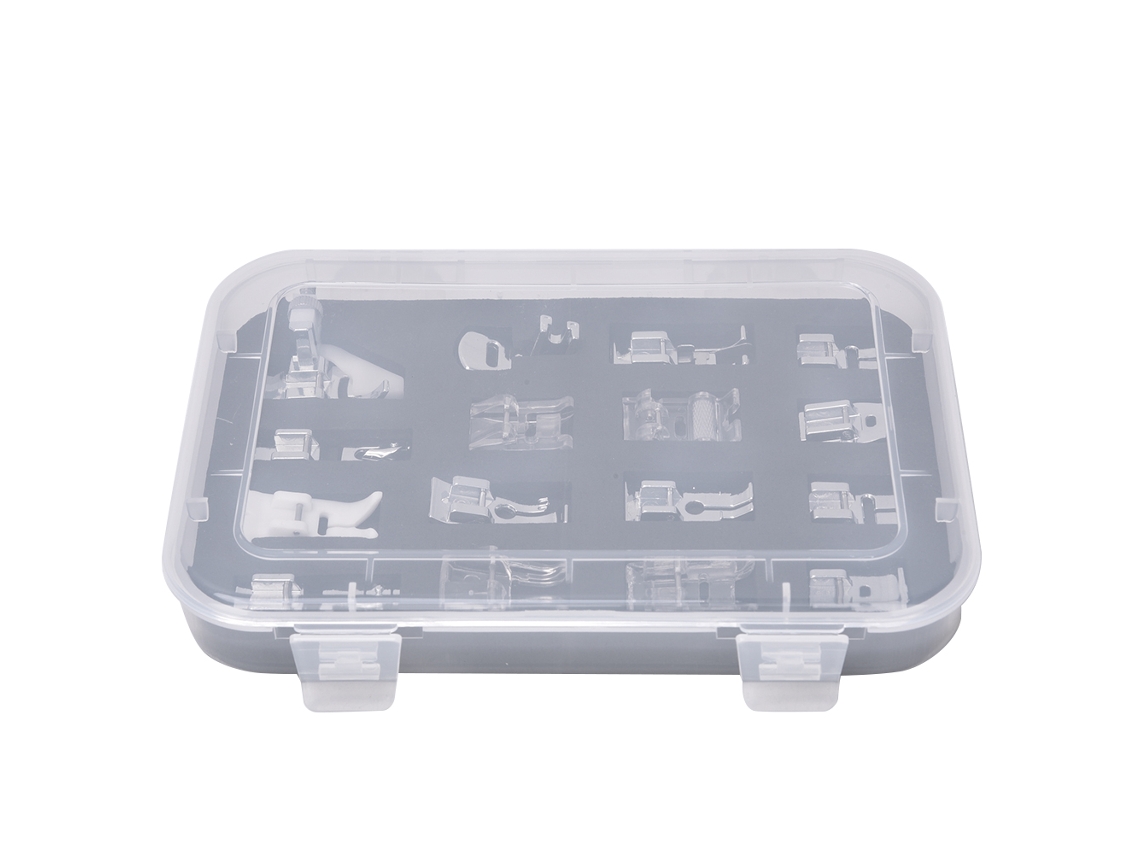 Juego De 16 Prensatelas De Acero Inoxidable, Accesorios Para Máquinas De Coser Domésticas Con Estuche De Plástico.