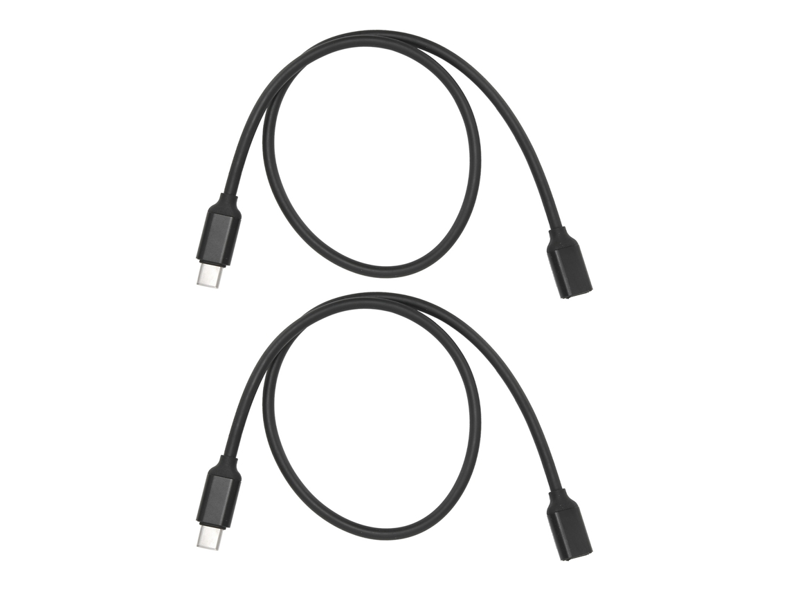 Cabo De Extensão Type-c Macho Para Fêmea Pd 3a 60w 1m Preto 2 Unidades Usb3.1 Para Laptop Tablet Celular