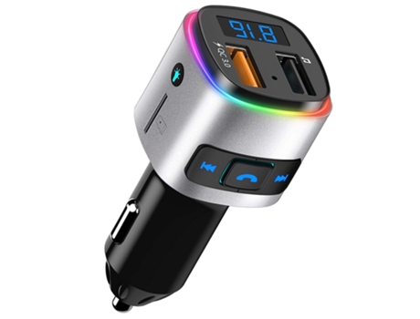 Transmisor FM inalámbrico Bluetooth Reproductor de MP3 para coche Multifuncional CZ-MP3-09 Negro PETHUEL