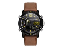 Reloj Electrónico Digital Multifuncional, Resistente Al Agua Hasta 30 M, Correa Negra Y Amarilla.
