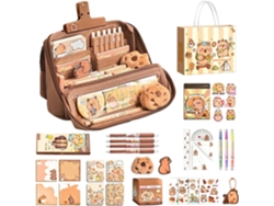 Estuche adorable | Estuche con forma de capibara, artículos de papelería adorables, útiles escolares, cuadernos Vayotoy