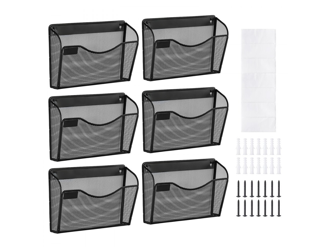 Juego de organizadores de pared Tekmaquinas con 6 portadocumentos metálicos