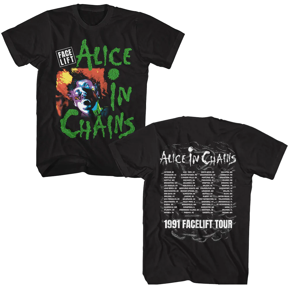 Alice In Chains 1991 Facelift Tour T-shirt Unisex Rockinstone Size:xl