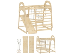 Estructura Escalada Interior 6 En 1 Madera Tobogán Escalera Niños