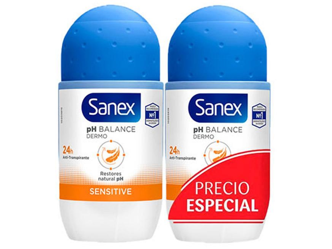 Desodorante Dermo Sensitive Roll On 2 Unidades SANEX
