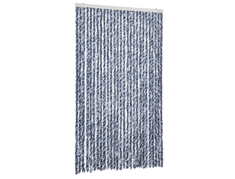 Cortina Mosquitera Chenilla Azul Y Blanco VIDAXL (118X220 cm)