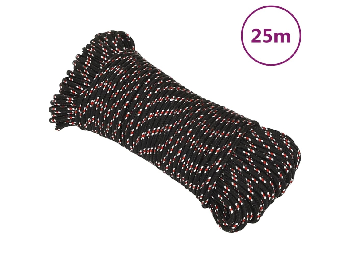 Cuerda De Barco Polipropileno Negra 5 Mm 25 M