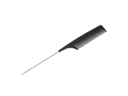 Peine profesional para cortar el cabello con mango de acero inoxidable de 23 cm, negro.