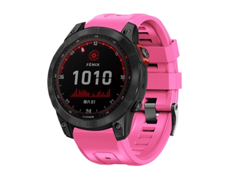 Correa de reloj inteligente para Garmin Forerunner 965/955/945/935 Correa de silicona con hebilla de acero y tornillo negro (rosa)