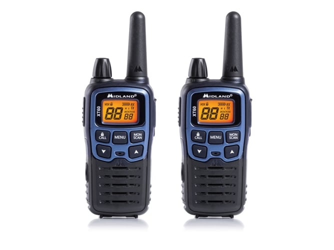 Midland Xt60 24channels 446.00625446.0937mhz blackblue twoway radio aaa 54 33 120 mm 112 g pack 2 walkietalkies pmr446 azules 24 10 12h 446.00625 446.0937