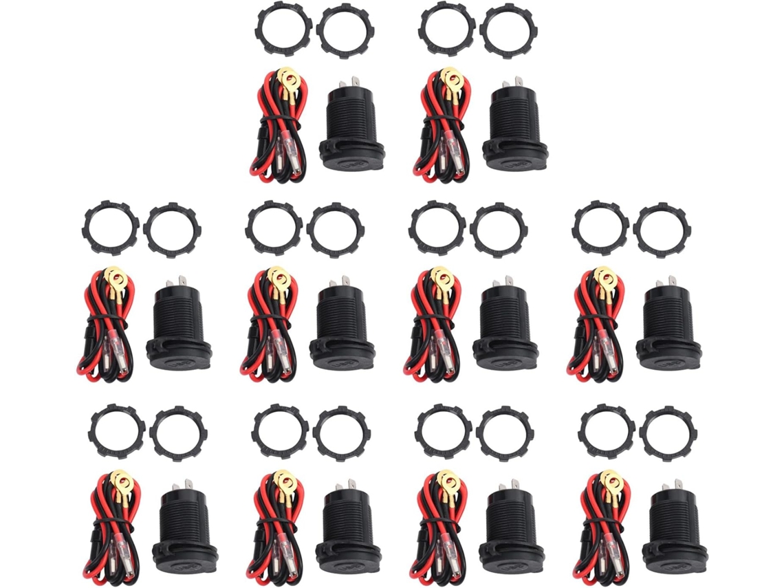 Paquete De 10 Cargadores De Coche Usb 3.0 Duales De 12 V Y 36 W Con Interruptor