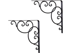 Soporte Triangular De Hierro Forjado Europeo, Pared, Negro, 6 Pulgadas, 2 Piezas