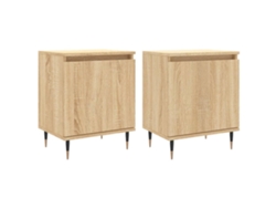 Maison Exclusive - Mesitas Noche 2 Uds Madera Ingeniería Roble Sonoma 40x30x50 Cm