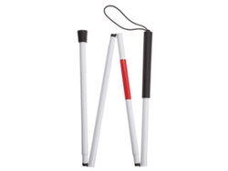 Bastón plegable portátil de aleación de aluminio, 1 unidad (blanco)