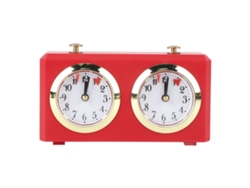 2026-reloj De Ajedrez Mecánico Vintage Analógico Con Diales Grandes Y Mecanismo De Carga Para Competiciones De Weiqi Rojo